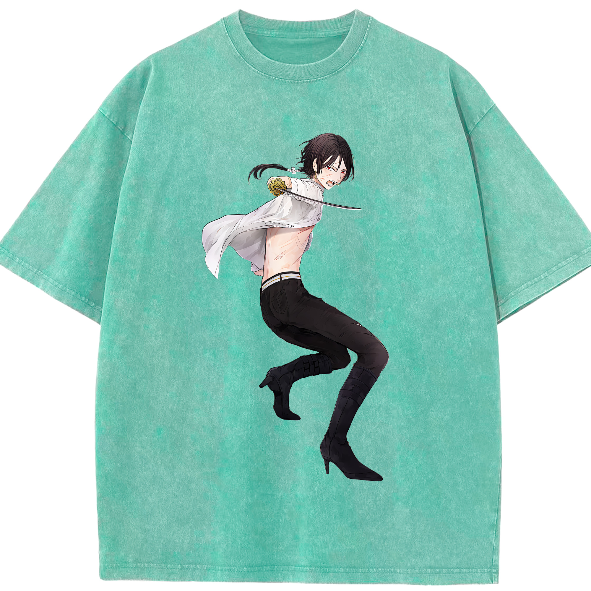 （画像用） 刀剣乱舞 Touken Ranbu 綿100% ヴィンテージ風 半袖Tシャツ（フロントプリント）
